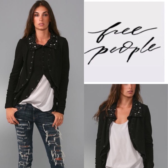 Free People Jackets & Blazers - Free People We the Free Black Clash Snap jacket